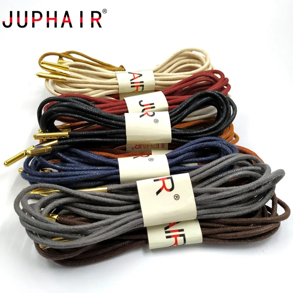 JUPHAIR 60-180 см круглые Вощеные шнурки золотой металл голова хлопок шнурки платье кожаные шнурки для обуви ботинок шнурки для спортивной обуви шнур