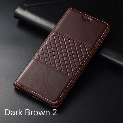 dark brown 2 Чехол для Xiaomi Redmi K20 Pro KEZiHOME, Клетчатый Стиль, натуральная кожа, флип-кошелек, чехол для Redmi K20, чехол для телефона s - Цвет: dark brown 2