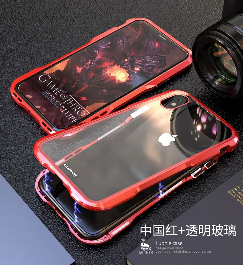 Luxury Magnetic Case For iPhone X XS Max XR 8 7 Plus Magnet Cases Clear Glass Back Cover Metal Bumper |