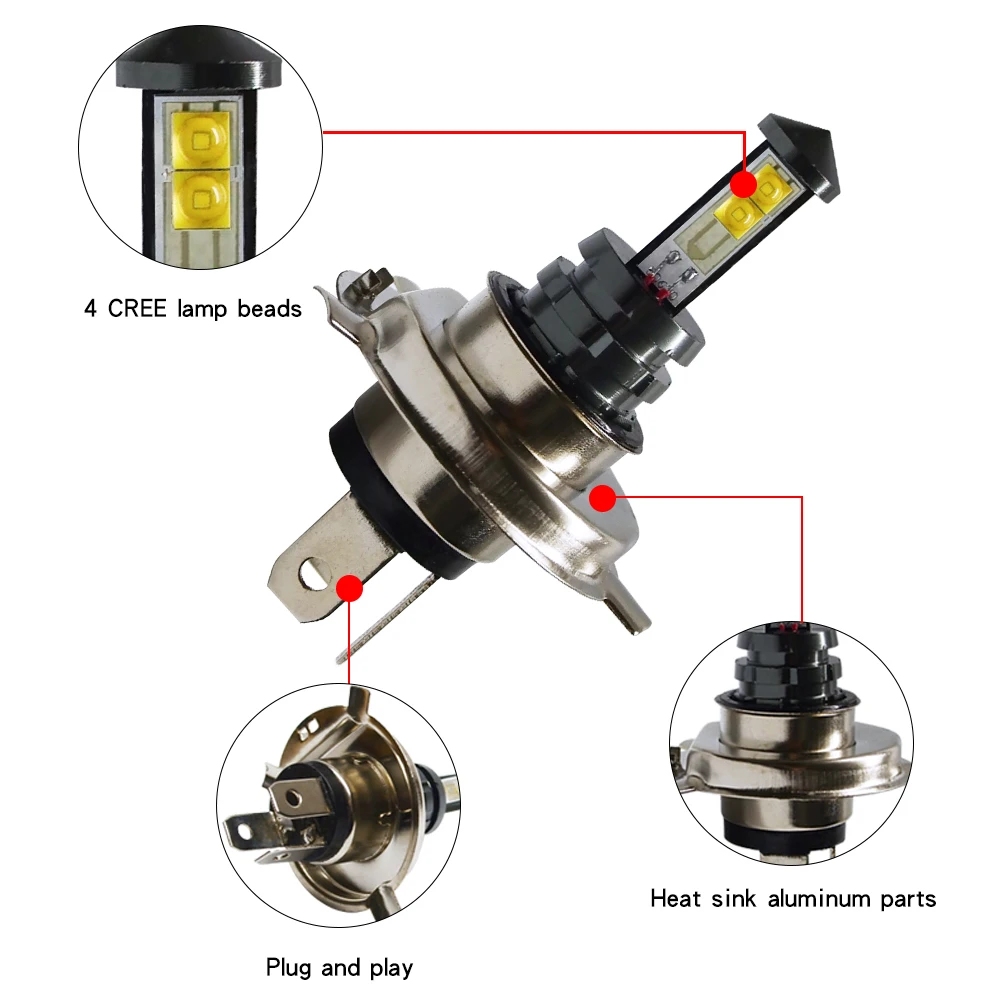 2 шт. 40 Вт H4 LED H7 автомобильные фары 3000lm 6000K CANBUS H1 9005 HB3 9006 HB4 белые лампы H11