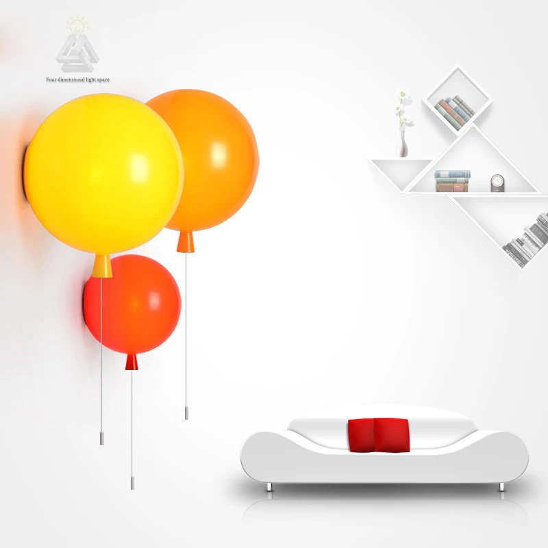 Новинка цветные Настенные светильники с воздушным шаром современные детские
