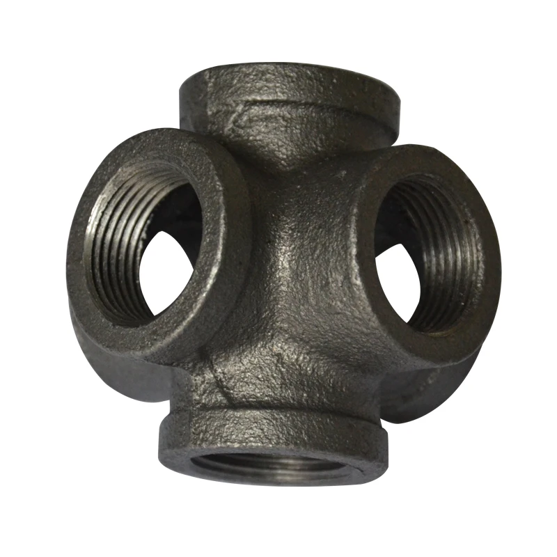 2Pcs/Lot G3/4&quot DN20 Black Side Outlet Cross Iron Cast Pipe Fittings Industrial Style Storage Holders Brackets | Обустройство дома