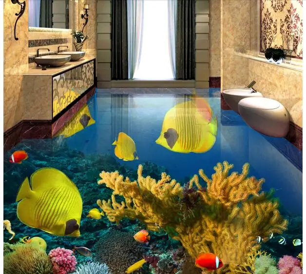 3 d ПВХ напольное покрытие на заказ Фото Фреска Водонепроницаемая напольная