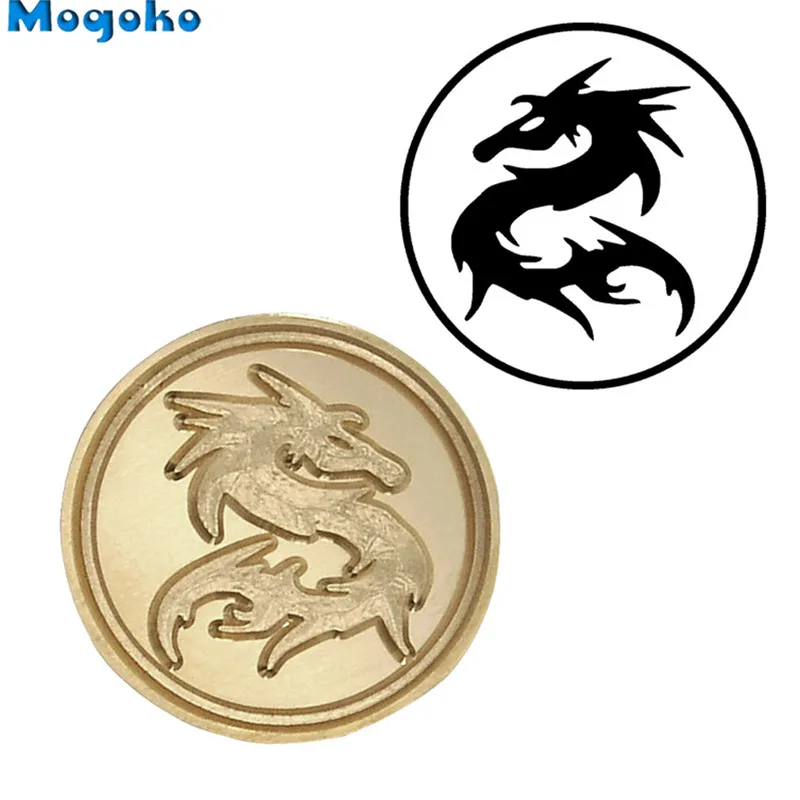 Mogoko винтажная латунная головка с деревянной ручкой, восковая печать, штемпели, буквенная открытка, декор для кошки/собаки/Хэллоуина, летучей мыши/дерева/дракона/танцора/ангела