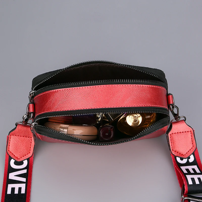 Женская сумка 2019 мессенджер летняя через плечо красный зеленый кожаный