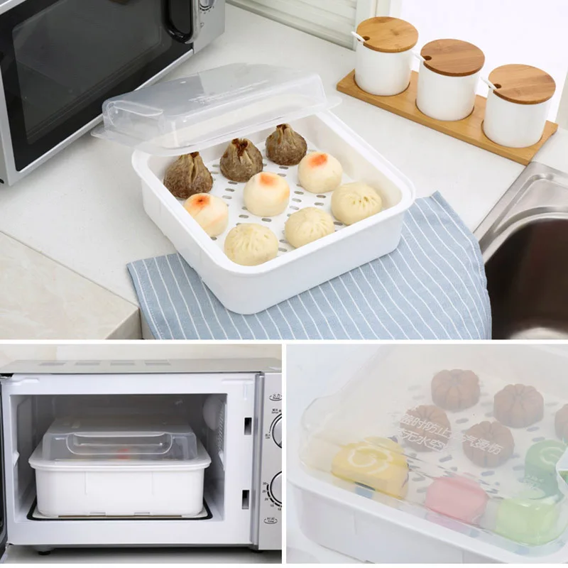 Удобный СВЧ-пароварка BPA бесплатная кухонная утварь овощи рыба паровой аппарат