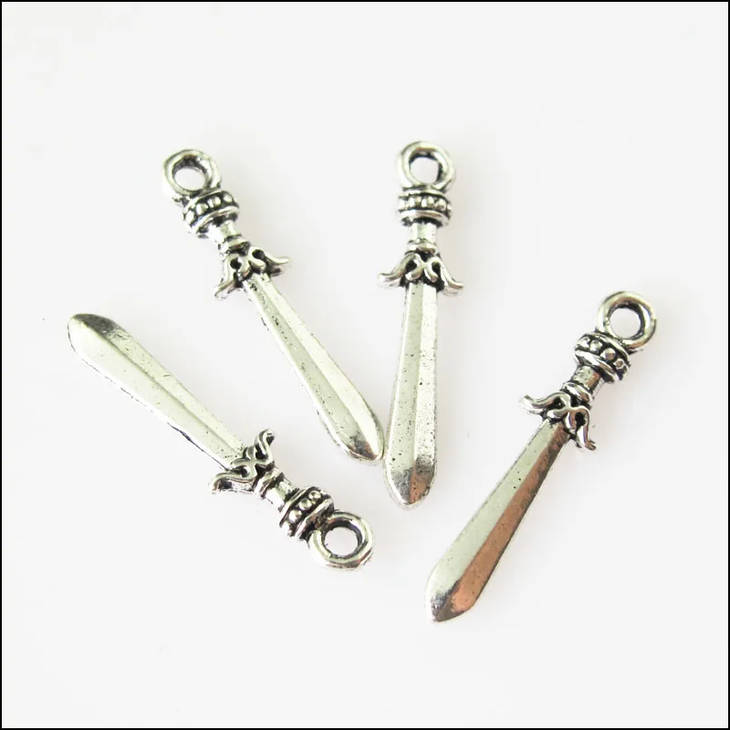 60 шт. подвески в виде меча 5 х22 мм|silver sword pendant|sword pendant silverantique silver |