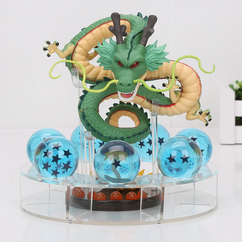 15 см Dragon Ball Z фигурка зеленая Shenron Shenlong ПВХ Фигурки игрушки 7 шт. 3,5 см Стрекоза Z Хрустальные шарики и полка подарок