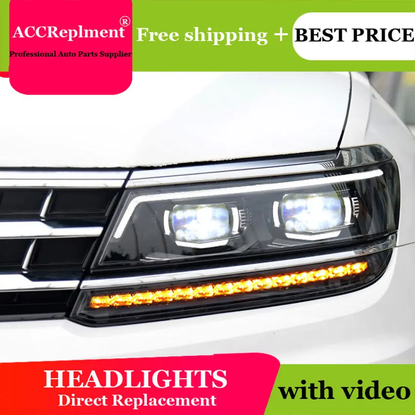 Авто PRO 2017 для VW Tiguan фары Тюнинг автомобилей Q5 би ксенон объектив СВЕТОДИОДНЫЙ