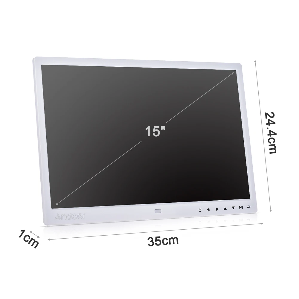 Andoer 15 &quotTFT светодиодный цифровой фоторамка Поддержка 1080P MP4 видео MP3 аудио TXT