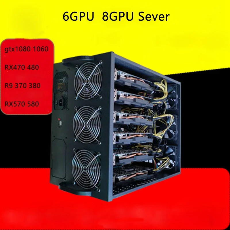 USB Miner чехол 6U ПК серверная стойка Scrypt Asic Bitcoin горная установка открытая рамка 6/8 GPU GTX1060 1080 RX470 480 570 ATX Dual power Bit