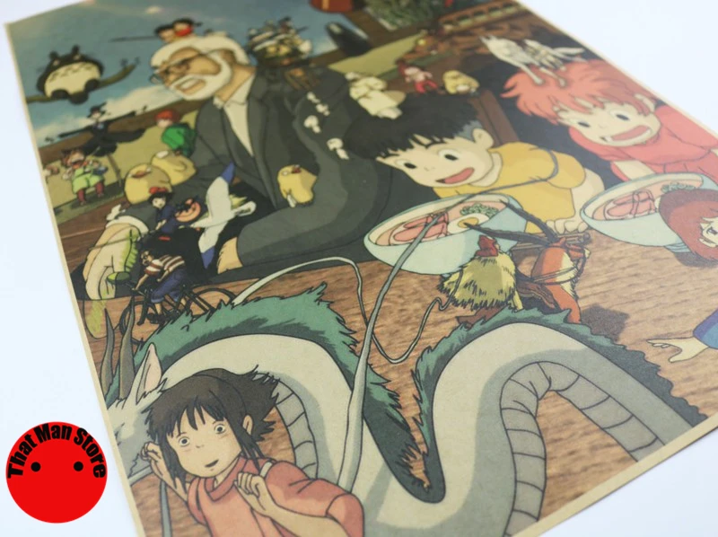 Hayao Miyazaki мультяшный персонаж большая коллекция мультфильмов крафт ретро плакат