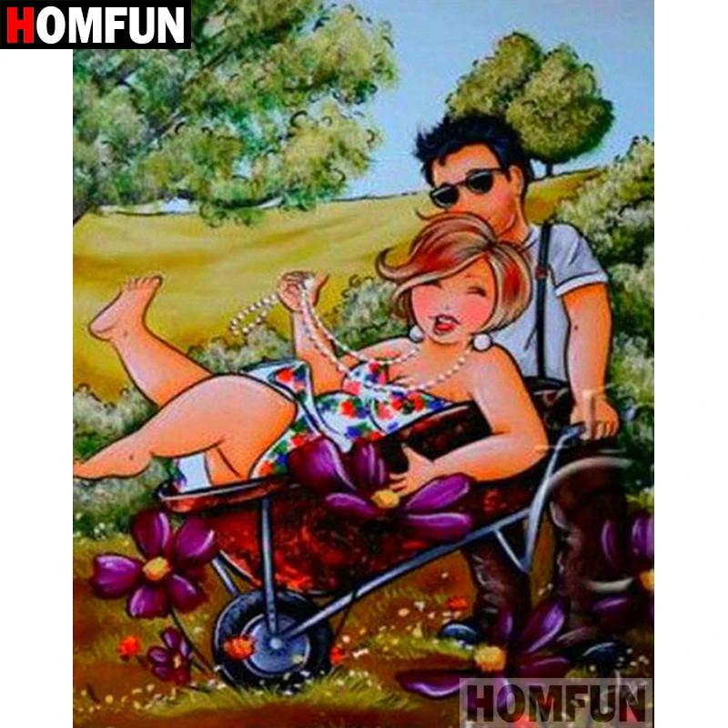 Картина из страз HOMFUN алмазная живопись мультяшная женщина 3d вышивка крестиком