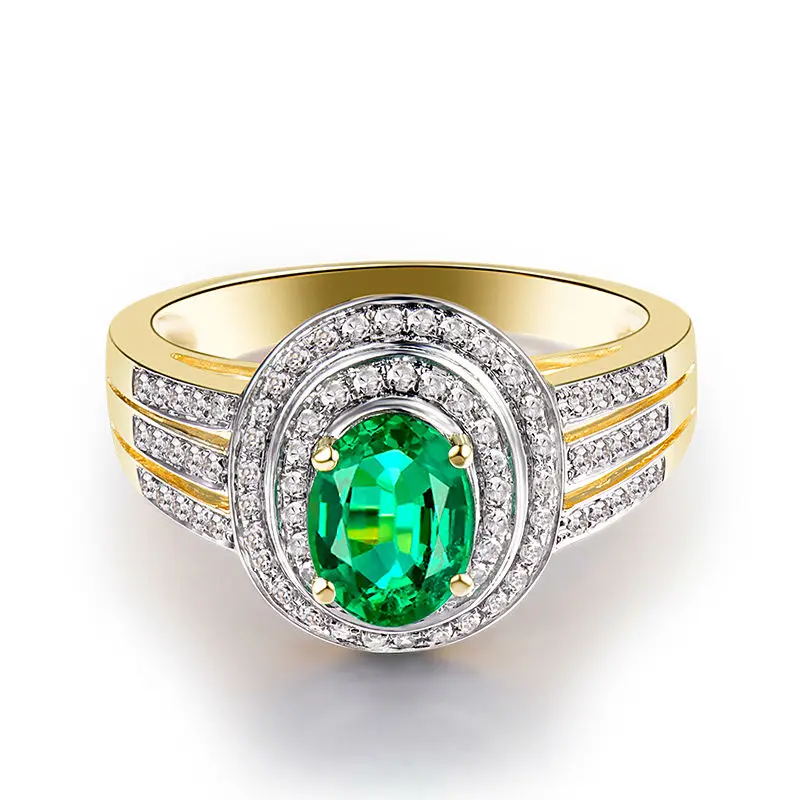 Женское кольцо из желтого золота с изумрудами 6 х8 мм|ring for|rings for womenyellow gold diamond |