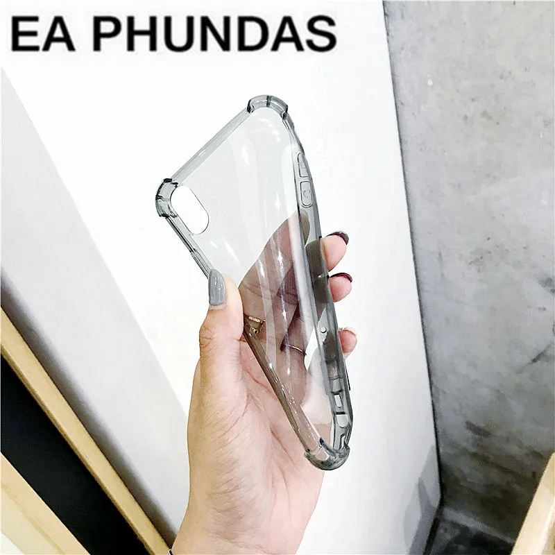 Luxury Transparent Four Corners Anti-knock phone Cover For iPhone 5 7 6 6S 8 Plus X Case Soft Silicone Full protect Coque Fundas |
