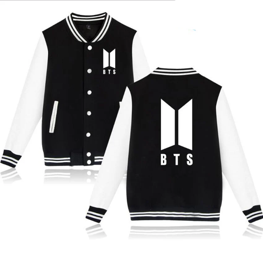 Moletom БЦ Zip Up Harajuku Толстовки Вентиляторы поддерживающая BTS любить себя Бейсбол