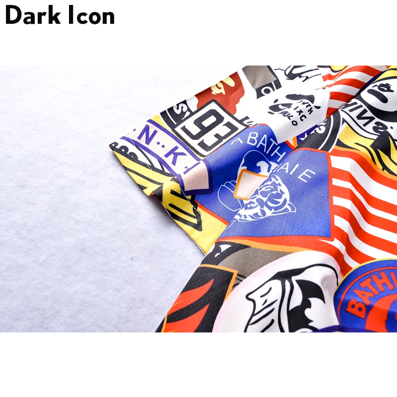 Мужская рубашка с отложным воротником Dark Icon 3D принтом коротким рукавом в стиле