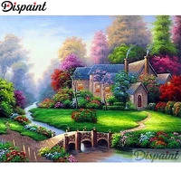 dispaint full squareround drill 5d diy diamond painting house flower embroidery cross stitch 3d home decor a10623