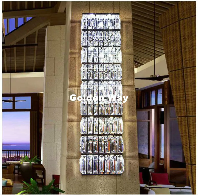 Бесплатная доставка Хрустальный настенный светильник для гостиной хром L80cm