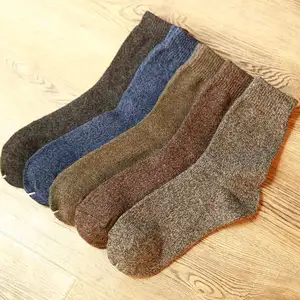Новые толстые носки из мериносовой шерсти, высококачественные классические деловые брендовые носки, мужские носки, осенне-зимние теплые носки для мужчин, большие размеры