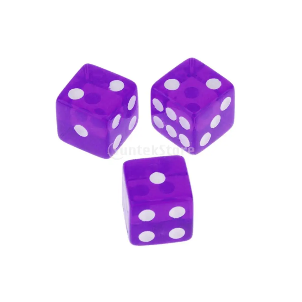 100 x полупрозрачные 16 мм шестигранные игральные кости RPG игры Азартные для игр|game