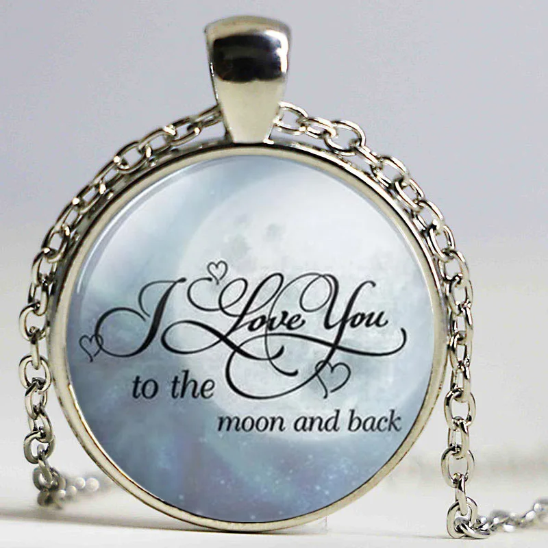 Я люблю тебя до Луны и обратно Цепочки ожерелья Love You to the Moon кулон Модные