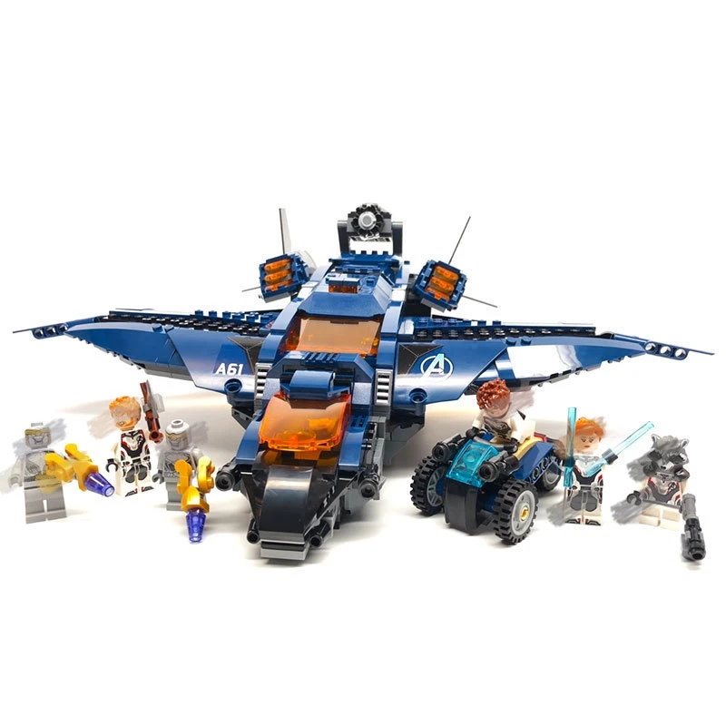 Новый Marvel Ultimate Quinjet самолет герои Hawkeye Rocket Thor совместим с 76126 07122 кубиками lepingblocks