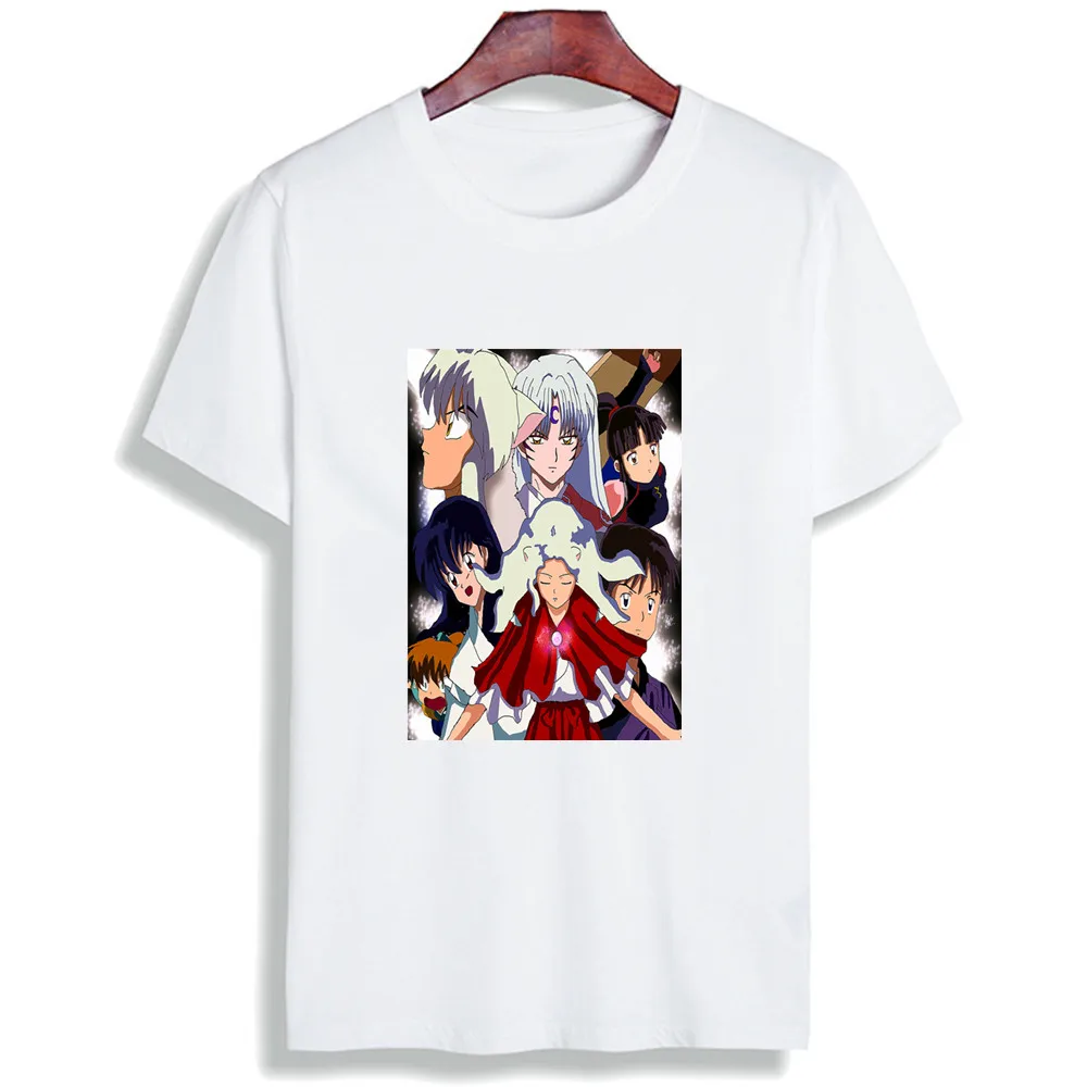 Новинка 100% Хлопковая женская футболка Inuyasha Kagome классические топы с коротким