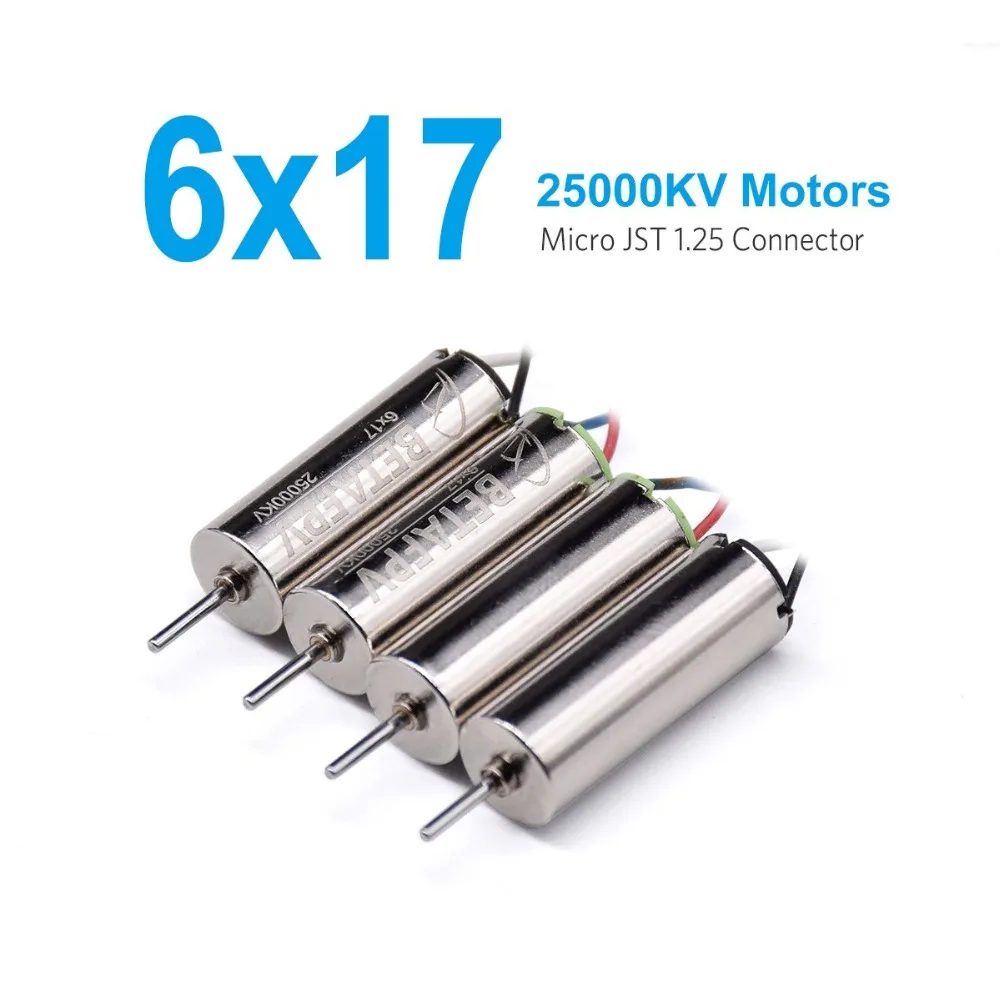 BETAFPV 4 шт. 6x17 мм Двигатель 25000KV щеткой моторы 2CW 2CCW для микро FPV крошечный Whoop Beta65 лезвие индуктивности нано QX Квадрокоптер и т. Д