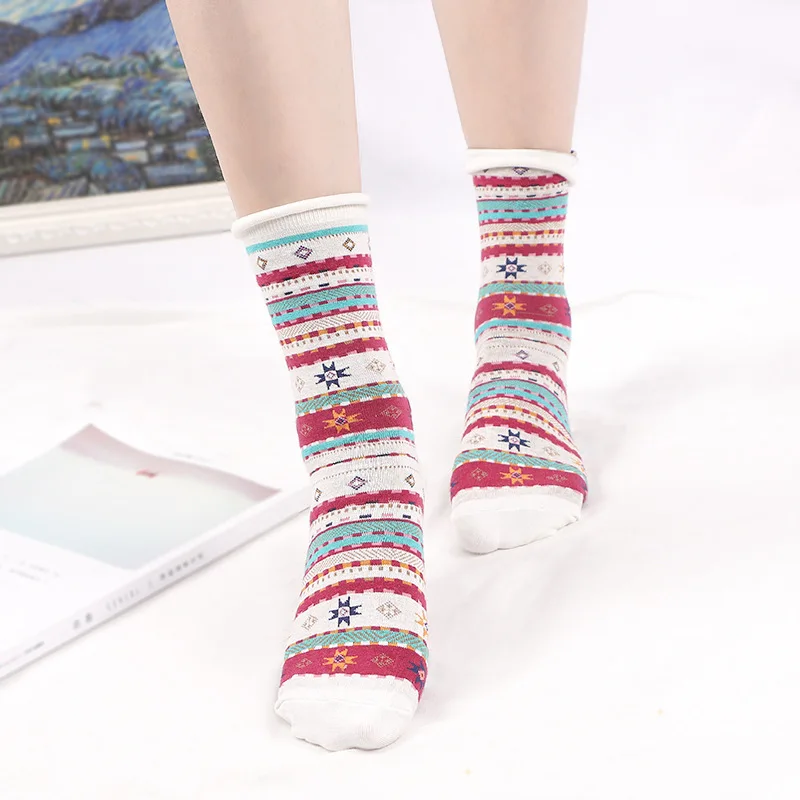 2017 Winter Socks Thickening Full Pile Korea Restore Ancient Long Canister Nation Wind Beautiful Leg Moisture Absorption Cotton | Женская