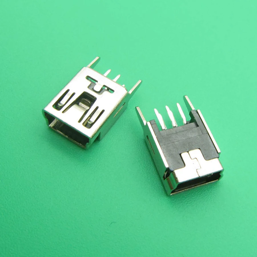 10 шт. мини USB Тип B Женский 5 контактный DIP Вертикальная ножка гнездо разъема ПП 180