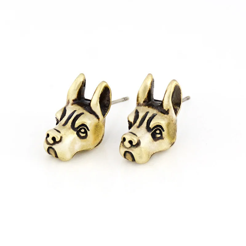 

Fei Ye Paws Vintage Silver Color Great Dane Dog Pet Stud Earrings Earing Punk Animal Earrings For Women Fashion Jewelry 2017