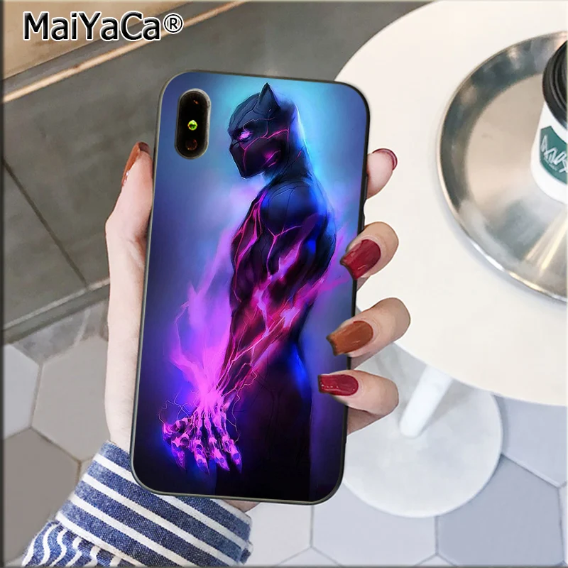MaiYaCa герои марвел Черная пантера Новинка чехол для телефона Fundas чехол для iPhone 8 7 6 6S Plus 5 5S SE XR X XS MAX Coque Shell