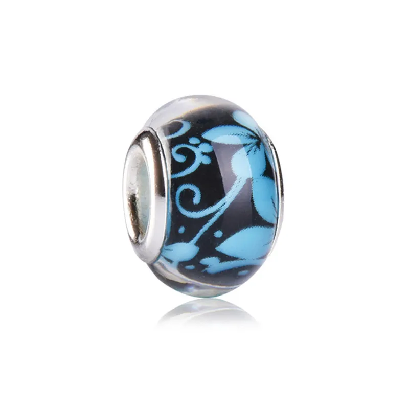 10 шт Цвет цветок прозрачная бусина бусины из акриловой смолы Spacer fit для Pandora
