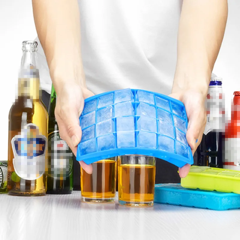 

24 Grid Ice Cube Mold Square Shape Silicone Ice Tray Easy Release Ice Cube Maker DIY Fruit Ice Mold Home Bar Kitchen Accessories