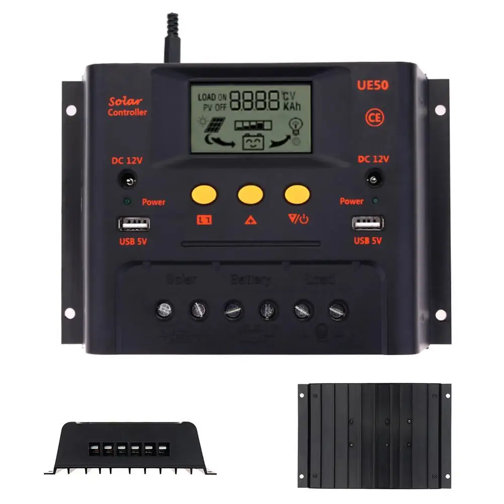 Новый PWM 60A Солнечный контроллер 48 в ЖК-дисплей USB 5 DC 12 В Гибкая солнечная панель