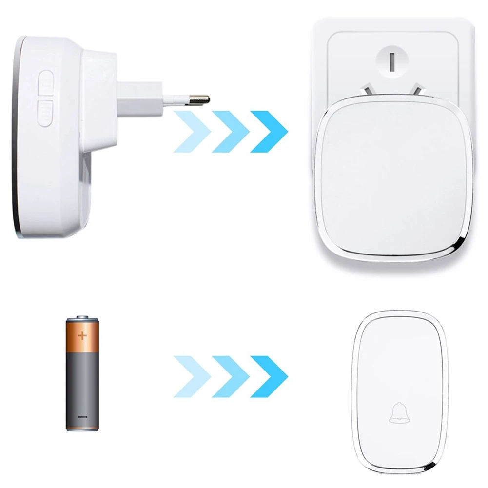 Waterproof Wireless Doorbell Door Bell 36 Chimes 2 Plugin 1 Button | Обустройство дома