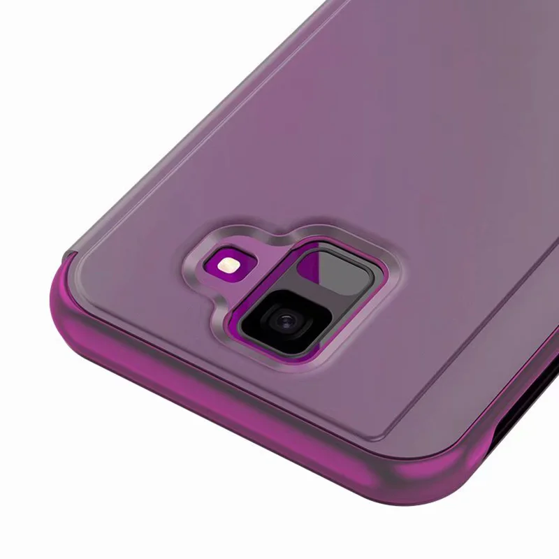 Умный зеркальный флип-чехол для samsung A7 A6 A8 плюс J2 J4 J6 плюс J8 кожаный чехол для A3 A5 A7 J3 J5 J7 чехол s
