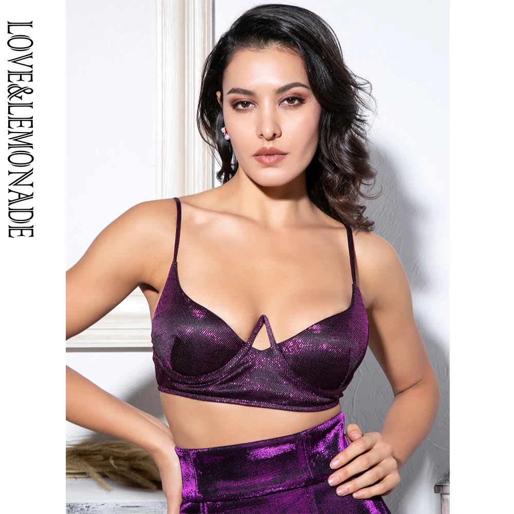 Женское кольцо Love & Lemonade фиолетовое с вырезом на груди LM8149 1|Топы| |