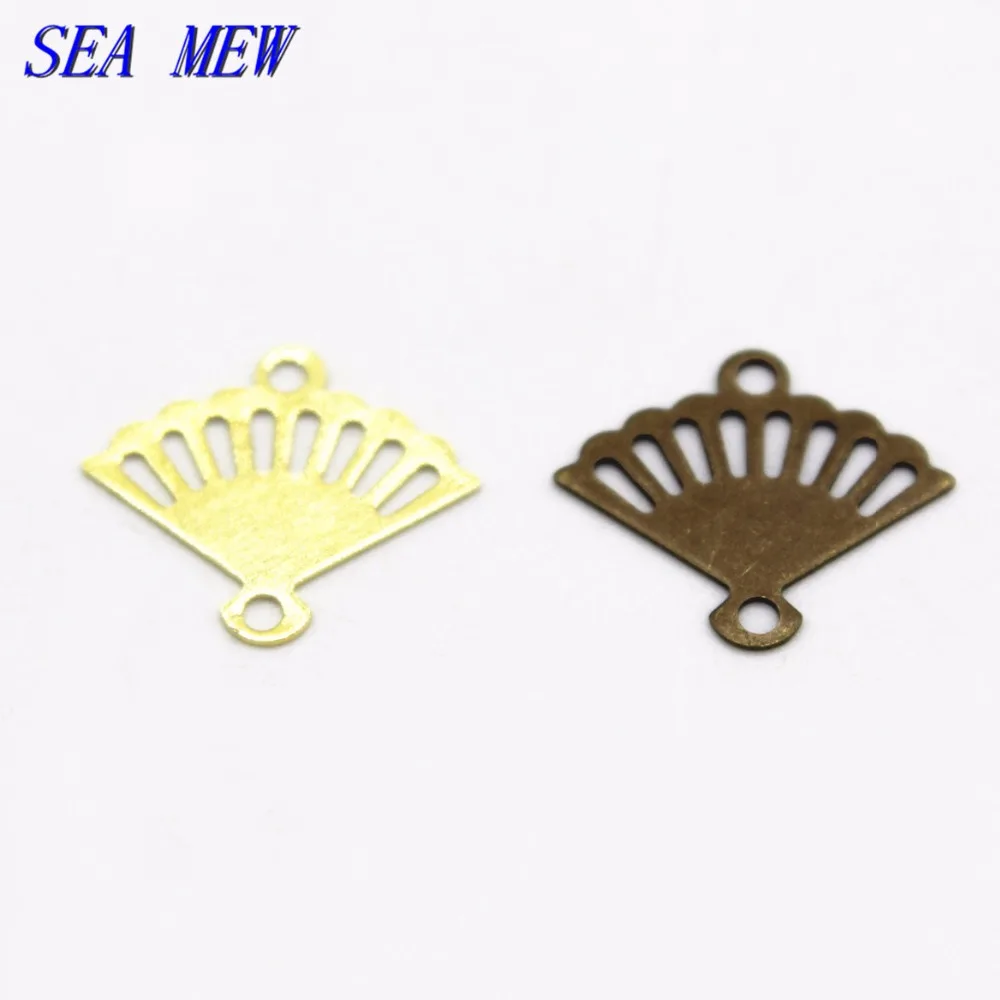 SEA MEW 500 шт. 10 мм * 12 античная бронза медный вентилятор Charm для изготовления