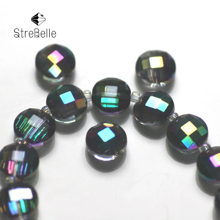 

2020 new green plating crystal glass fashion jewelry DIY needle working loose spacer beads