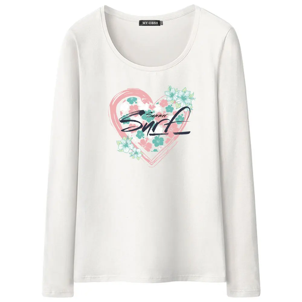 Модные женские футболки в форме сердца с цветочным принтом хипстерские