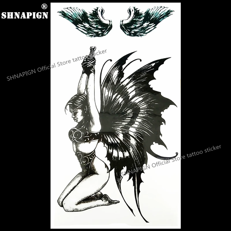 SHNAPIGN темный эльф временные тату боди арт флэш наклейки для 17*10 см