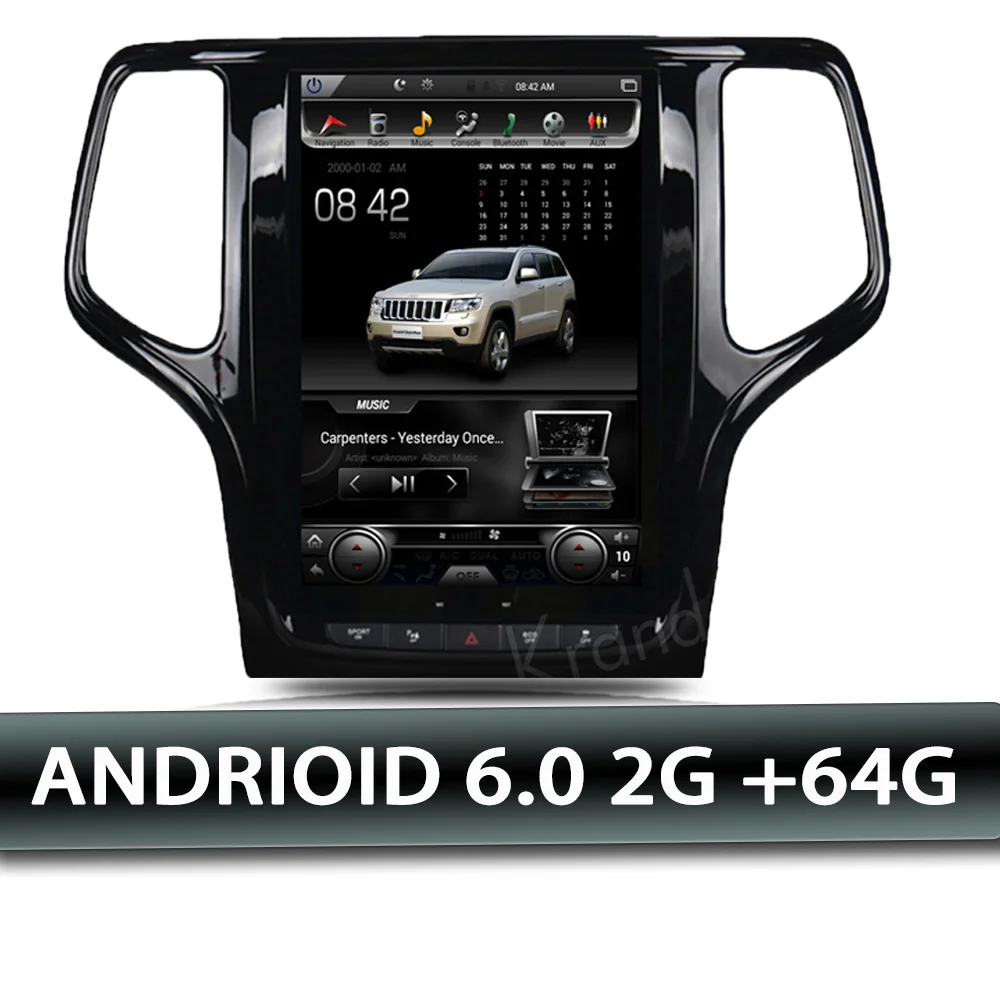 Серый Krando Android 8,1 10," вертикальный экран Автомобильная Мультимедийная система gps для Jeep Grand Cherokee- Навигация стерео радио - Цвет: Серый