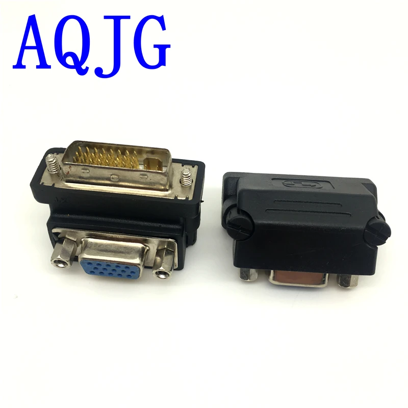 Адаптер преобразователя DVI-VGA адаптер 90 градусов внешний переходник 24 + 5 штекер на