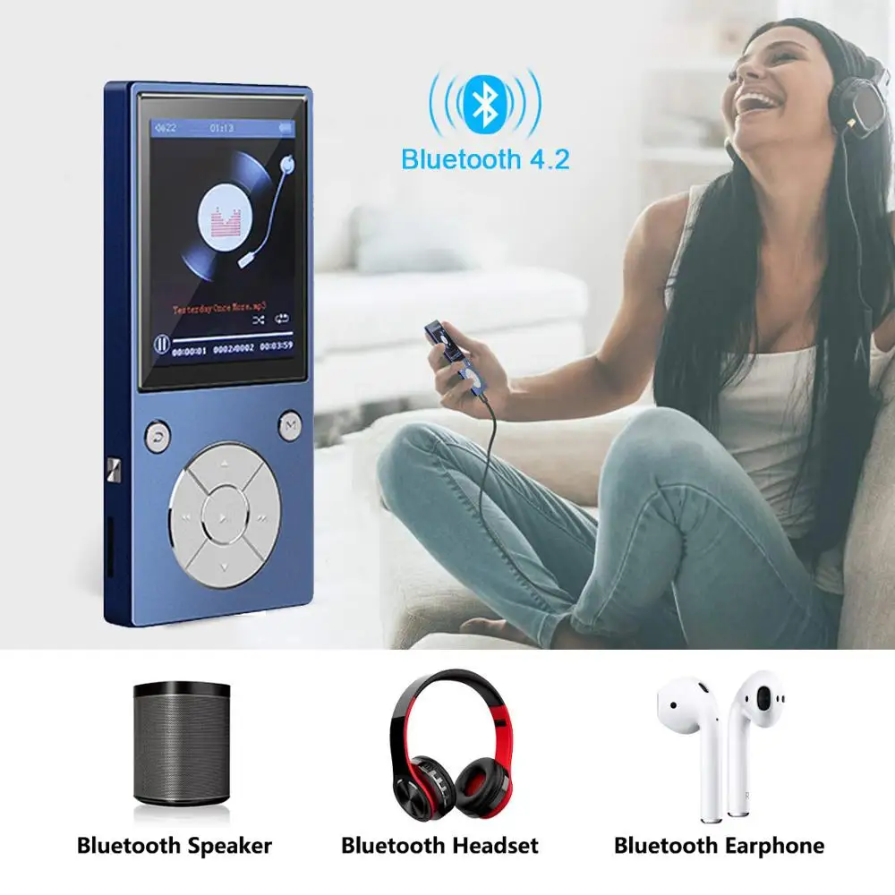 Динамик MP4 плеер 16 Гб HIFI Lossles звук MP4 музыкальный плеер с Bluetooth FM радио Диктофон электронная книга просмотр фото