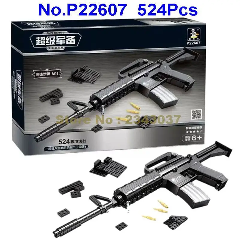 Ausini P22607 524 шт. военные штурмовые винтовки M16 пистолет строительные блоки