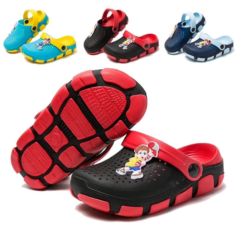 Летние пляжные шлепанцы для мальчиков дышащие сабо из ЭВА унисекс детские