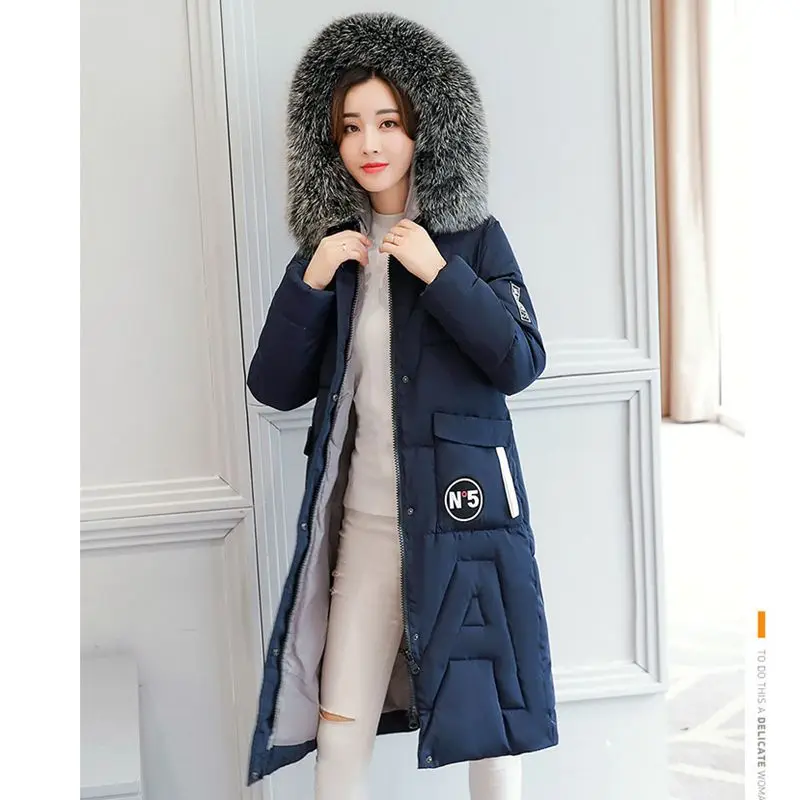 2018 зимние Для женщин пальто новая мода с капюшоном меховой воротник средней