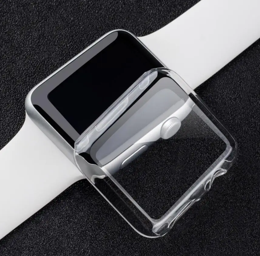500 шт 38 мм/42 мм кристалл ультра тонкий жесткий ПК прозрачный чехол для Apple Watch Series 1 Series 2